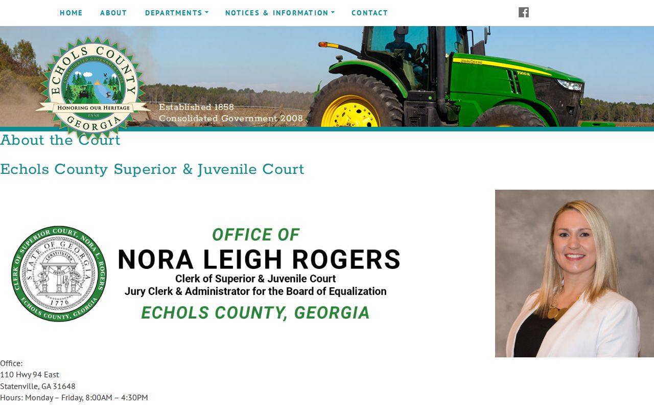 Echols County active warrant court record duties