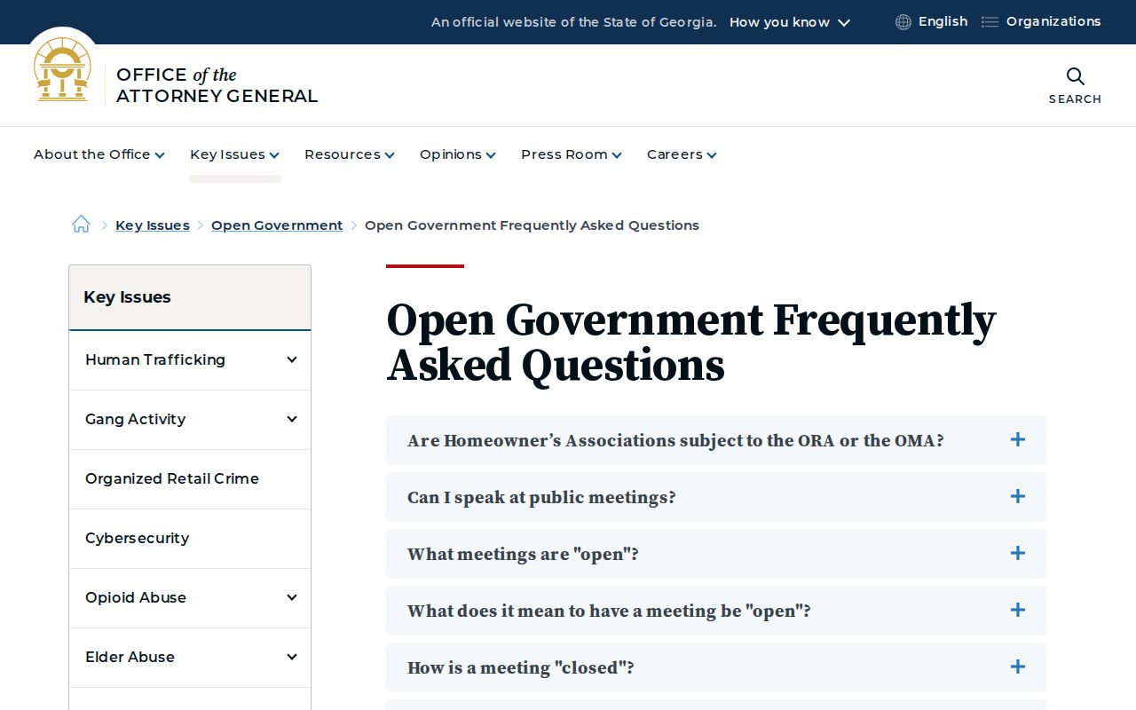 Georgia open records response guidance relevant to Echols County warrant records