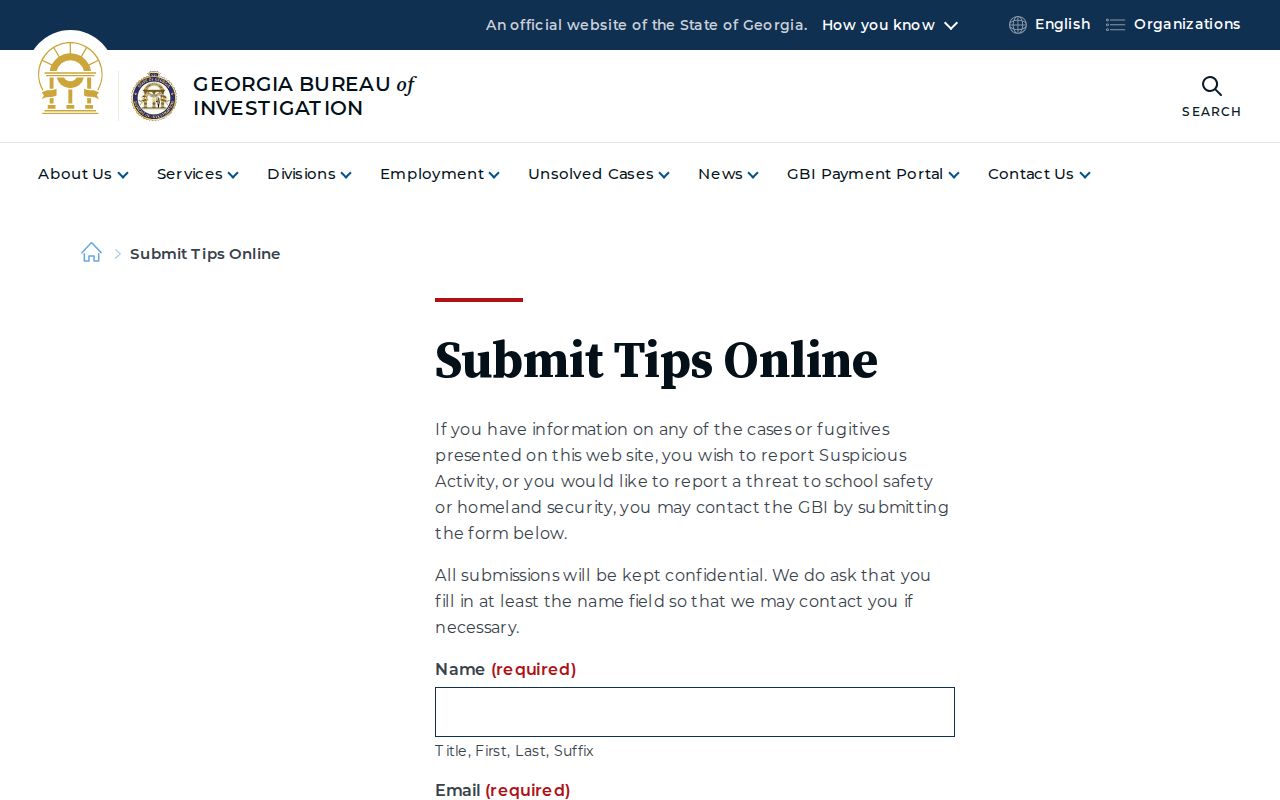 Echols County most wanted official tip form